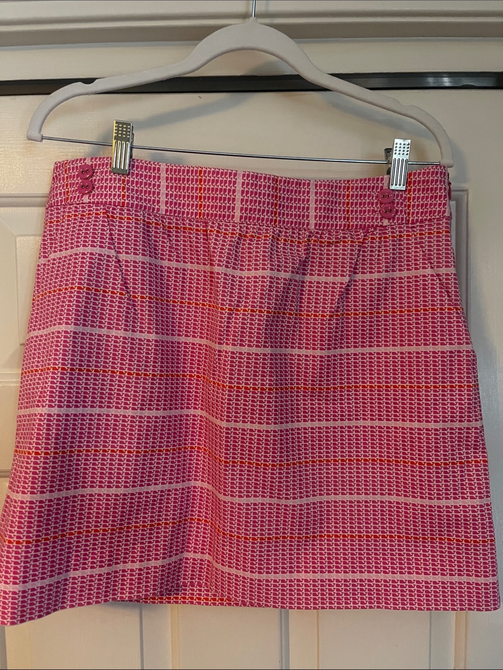 Vineyard Vines Pink & White Patterned Mini Skirt